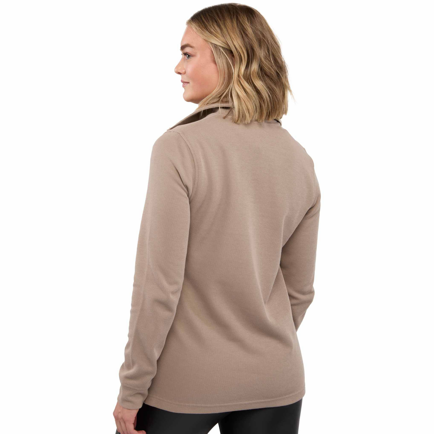 Women's HUDSON Eco Knit Half Zip Ribbed Sweater