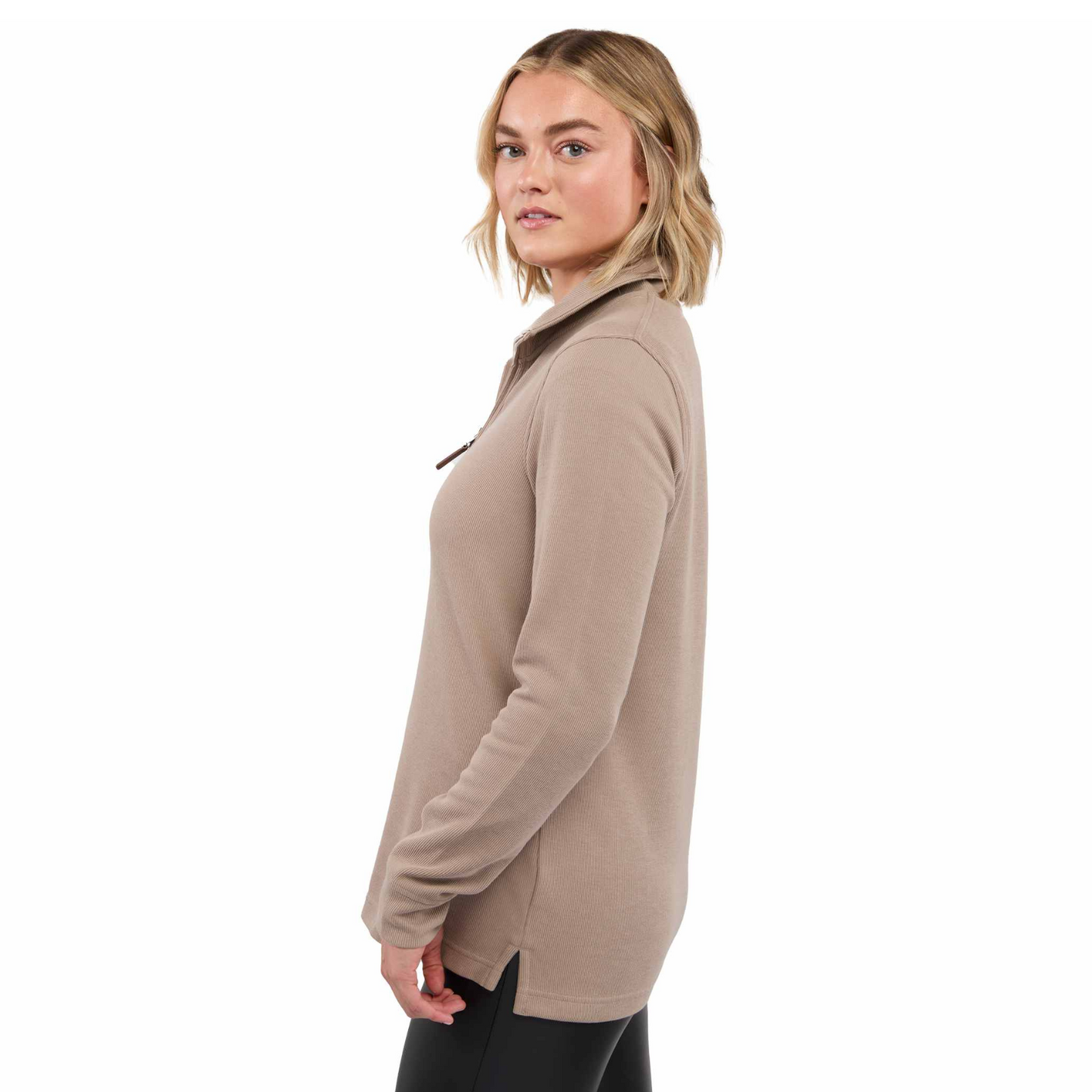 Women's HUDSON Eco Knit Half Zip Ribbed Sweater