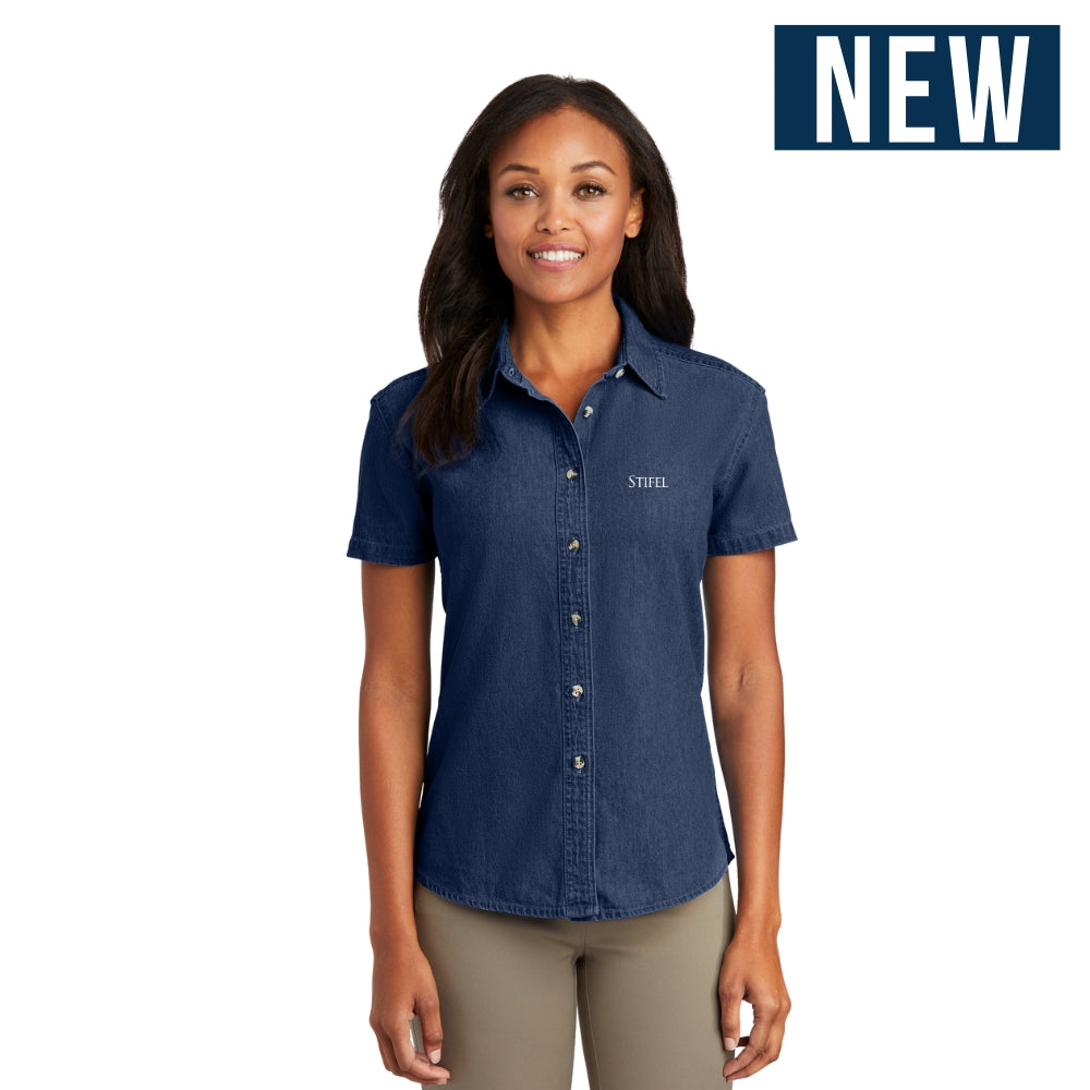 Women's Short Sleeve Denim Shirt