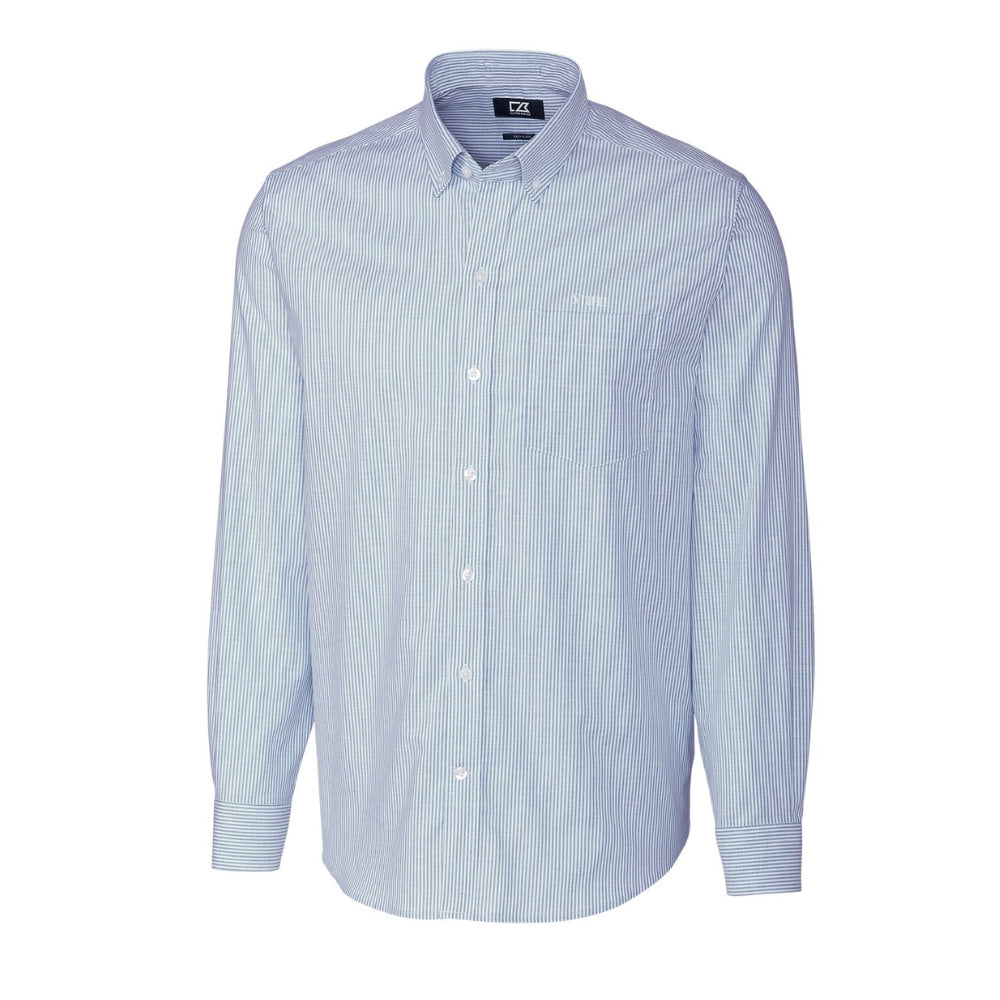 Men's Stretch Oxford Stripe Long Sleeve Dress Shirt