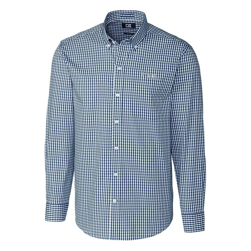 Men's Easy Care Stretch Gingham Long Sleeve Dress Shirt