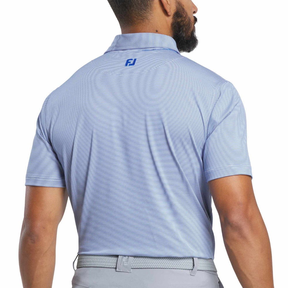 FootJoy Men's MicroFeeder Stripe Performance Golf Polo