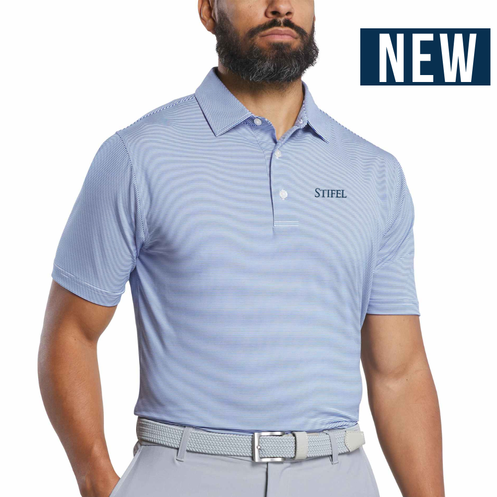 FootJoy Men's MicroFeeder Stripe Performance Golf Polo