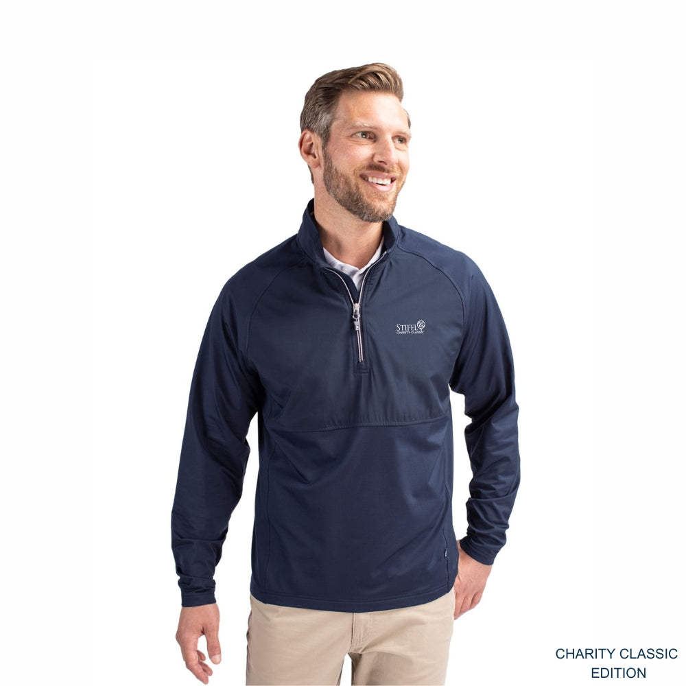 Charity Classic Cutter and Buck Adapt Eco Knit Hybrid Recycled Mens Quarter Zip