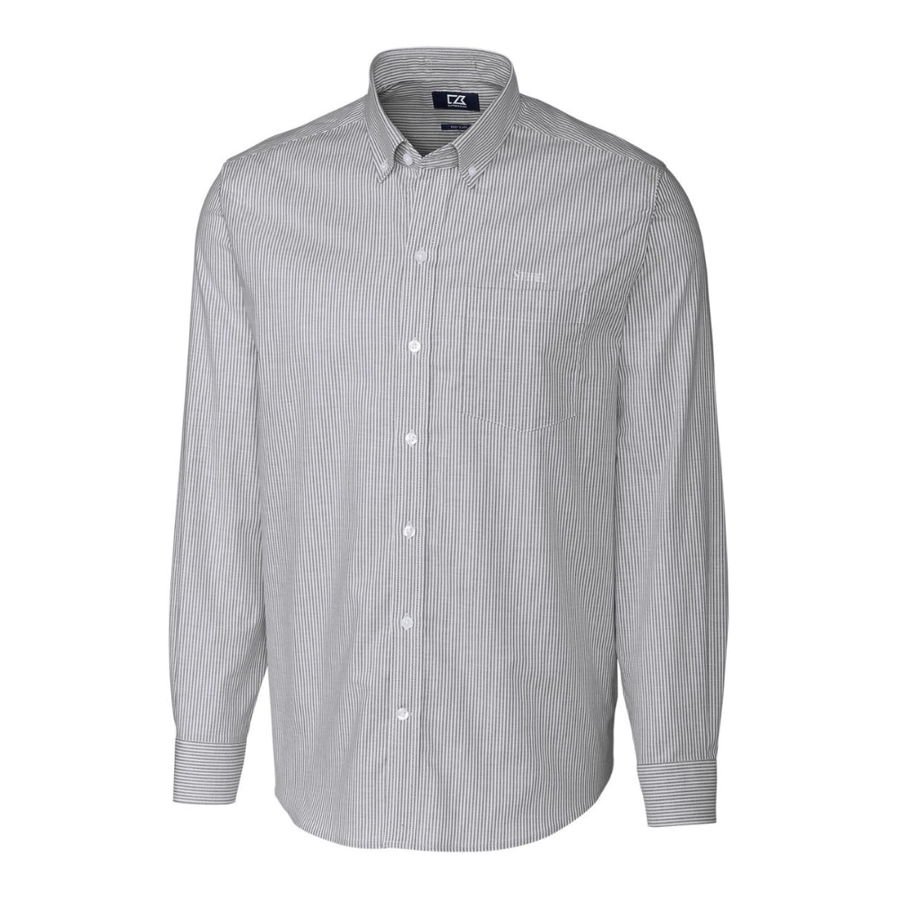 Men's Stretch Oxford Stripe Long Sleeve Dress Shirt