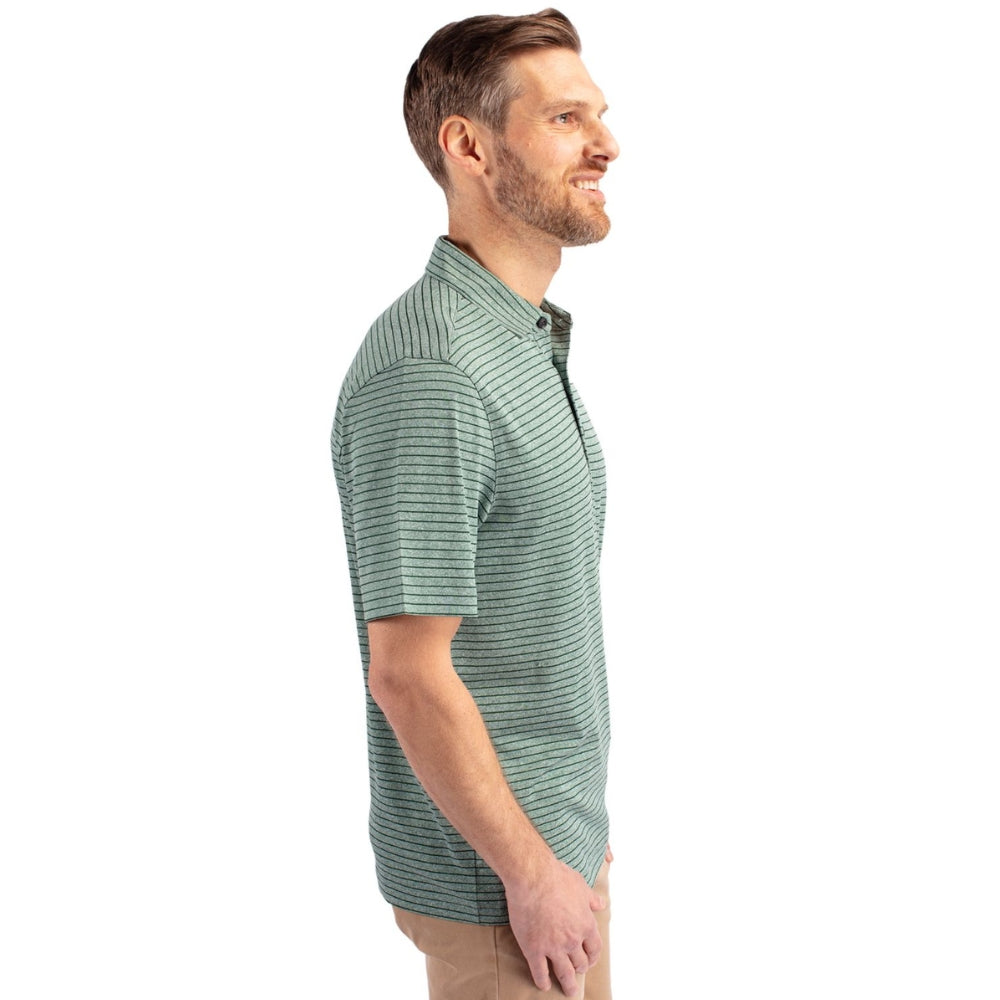 Charity Classic Cutter and Buck Forge Eco Heather Stripe Stretch Recycled Men's Polo