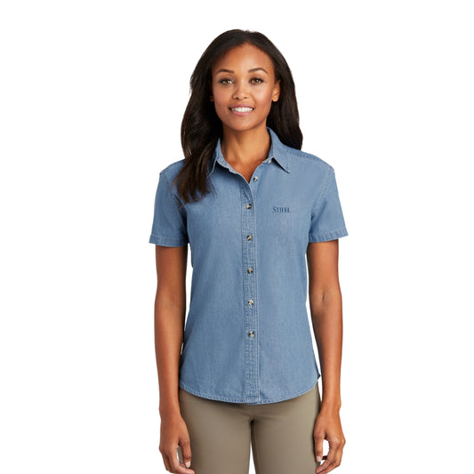Women's Short Sleeve Denim Shirt
