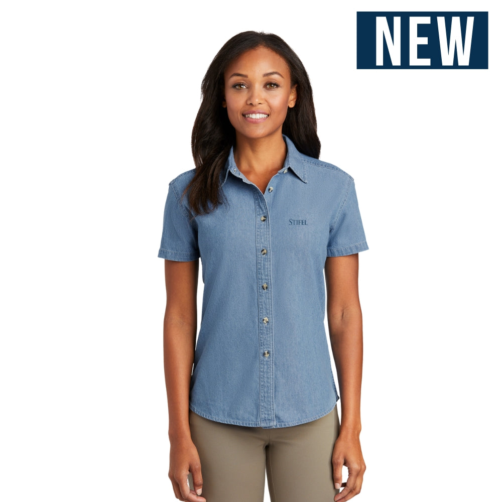 Women's Short Sleeve Denim Shirt