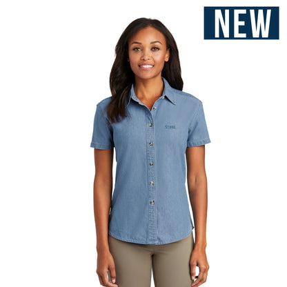 Women's Short Sleeve Denim Shirt