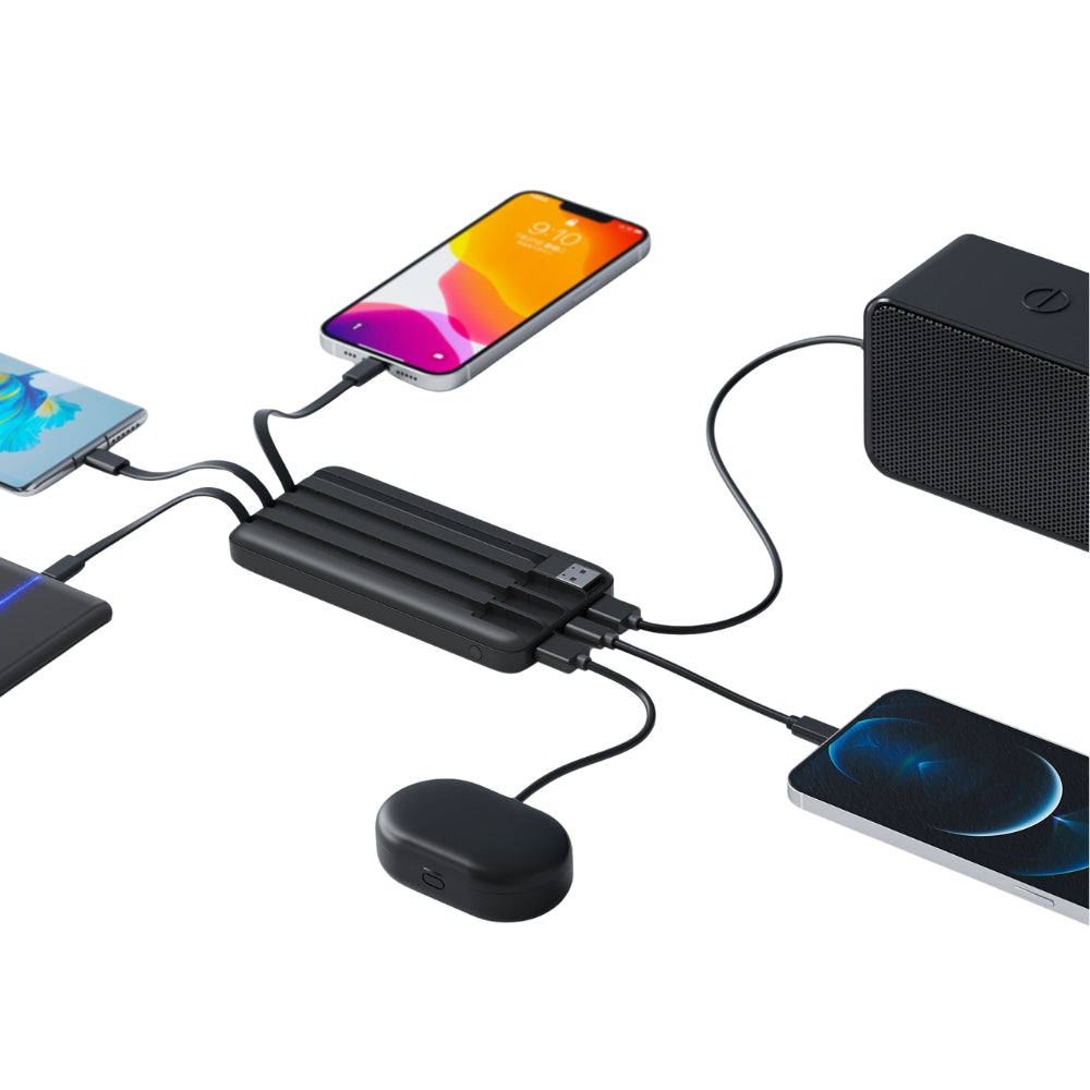 Axiom 10,000 mAh Power Bank with Built-In Cables
