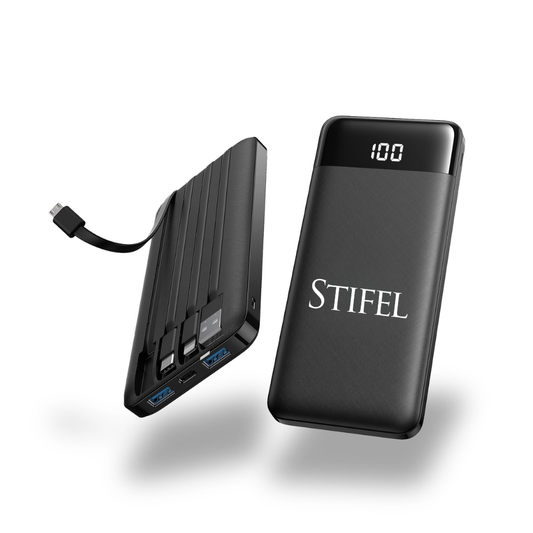Axiom 10,000 mAh Power Bank with Built-In Cables
