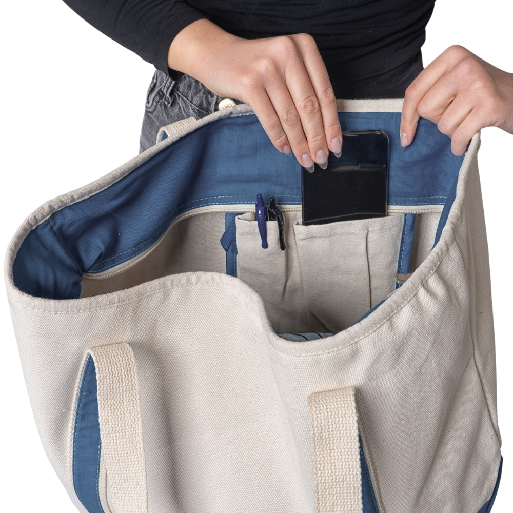 Sailway Large Zippered Canvas Tote