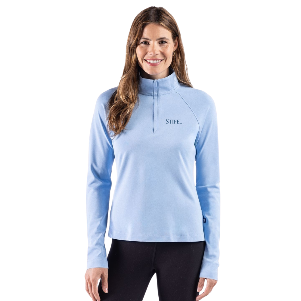 Cutter and Buck Women's Heathered Featherlight Quarter Zip